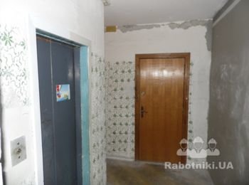 Ремонт в подъезде стены 98м2, потолок 35м, плитка 8м2