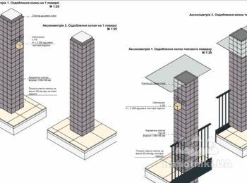 Облицювання плиткою колон і стін ,формат 148х148 мм