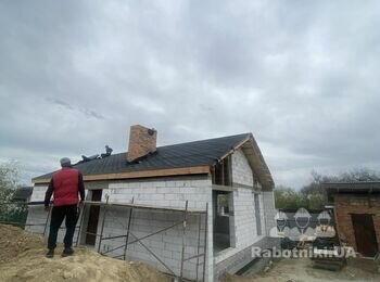 Фасад для приватного будинку (вата 100мм, сітка, барашек, фарбування).