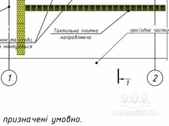 Монтаж тактильних плит брущатки+ місце для стоянки автомобілів