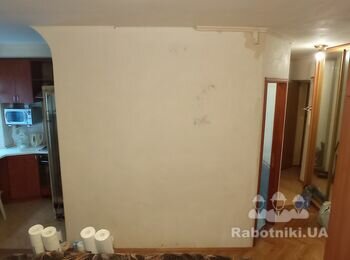 Дрібний ремонт, поклейка шпалер на стіни та стею 1 кімн квартира