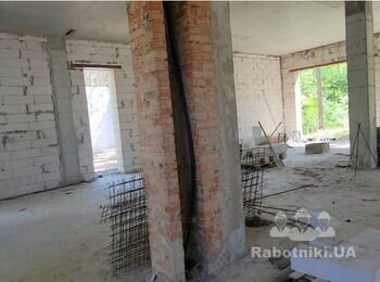 Кладка пінобетону 15 куб.м. та 220м2 перестінків