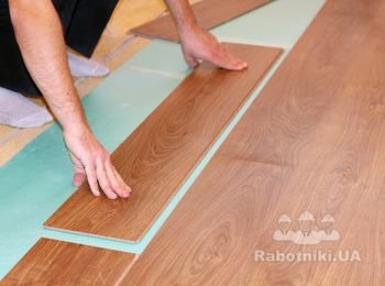 Укладка ламината и плинтусов 48м.кв.