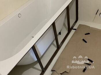 Зробити екран під ванну з магнетизитовой плити