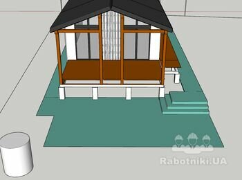 Подготовка и укладка тротуарной плитки и отмостки 85м2 + дренаж