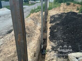 Встановлення опалубки під стрічковий фундамент