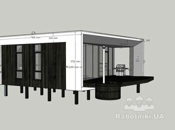 Мокрий фасад. ( пінопласт, сітка клей, баранік) 300м.п відкосів 30м2