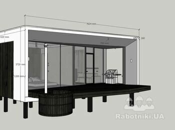 Мокрий фасад. ( пінопласт, сітка клей, баранік) 300м.п відкосів 30м2