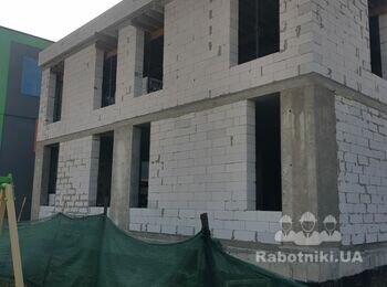 Кладка перегородок 100 м.2 из газоблока 10 см