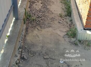 Укладка 47 кв.м. тротуарной плитки навколо будинку