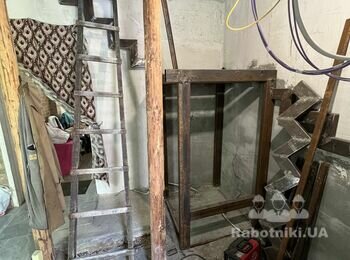 Монтаж готовых откатных ворот и доварить лестницу в доме