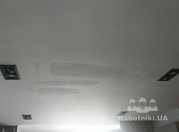 Перешпаклевание и покраска потолка
