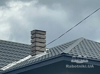 Оклад димохода. Обшивка димових каналів, фартух.