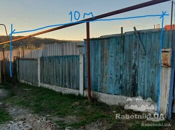 Забор 10 м. п. из декоративного шлакоблока с фундаментом (Днепр)