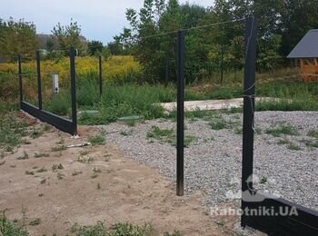 Откатные ворота без автоматики и калитка