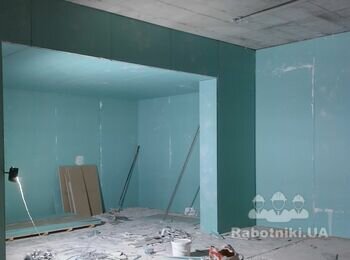 Шпаклювання гіпсокартонних стін та стель,фарбування за 2 рази