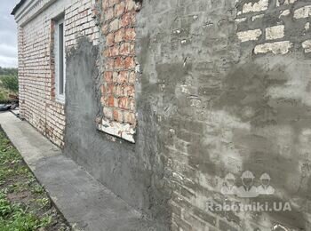 Штукатурка кирпічної стіни фасад 2м.