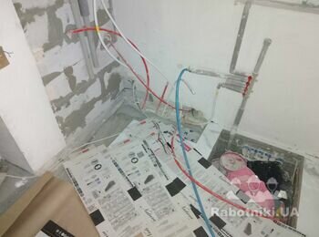 Монтаж твердопаливного котла, плюс вся обв'язка, тепла підлога