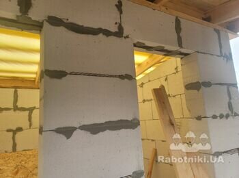 Укладка 20 м.кв облицювального клінкеру на газобетон