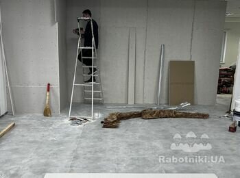 Малярні роботи в офісі, шпаклівка та фарбування гіпсокартонних стіг