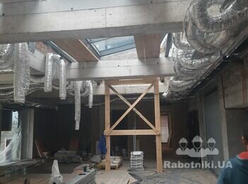 Влаштування з ГКЛ(аквапанелей) на металопрофільний каркас