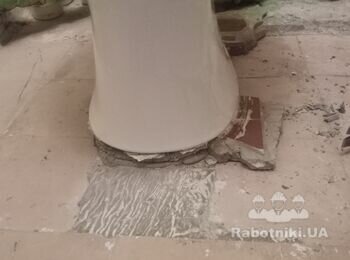 Укладання плитки на підлогу в санвузол 1 кв