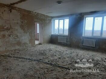 Машинна штукатурка стін 5й поверх лікарні