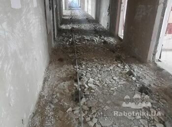 Машинна штукатурка стін 5й поверх лікарні