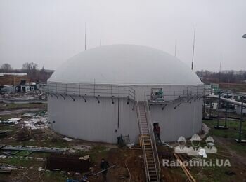 Монтажні роботи з облаштування біогазового накриття