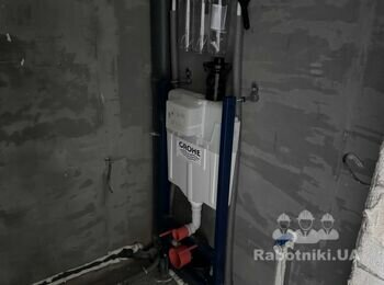 Облаштування санвузла, укладання плитки в новобудові.