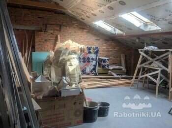 Монтаж гіпсокартону в мансардній кімнаті загальною площею 50 кв.м
