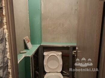 Укладки плитки в душевую и туалет, на пол и стены до потол, около 40м2