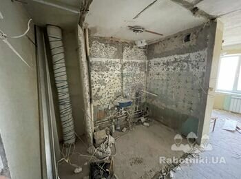 Штукатурка + простінок з газоблоку+ стяжка