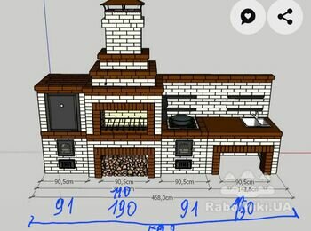 Мангал с печкой из облицовочного кирпича