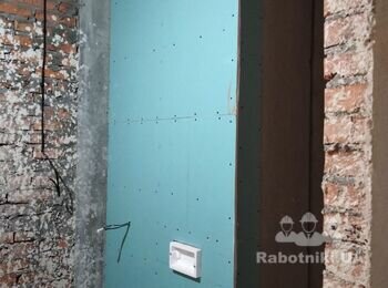 Штукатурка в СУ 32м2, стяжка в СУ 10м2