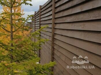 Будівництво паркану з дерева 185 м. та відкату х воріт