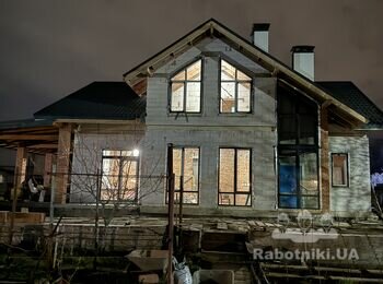 Машинна штукатурка стін. Будинок. с. Гатне