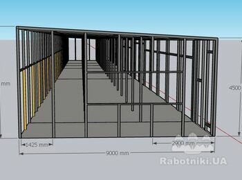 Будівництво металоконструкції з сендвіч панелями 900м2