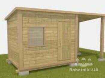 Побудувати хозблок з газоблоку, 2,5*9.0, з навісом. Хотів