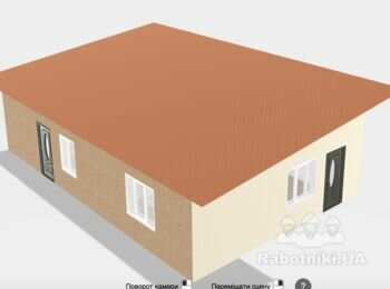 Односкатний дах 1-поверхової будівлі (профлист)