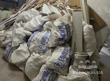 Вывоз строймусора в мешках +- 150 мешков + балконный блок