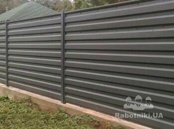 Забор з Профнастілу (118м) + Відкатні Ворота