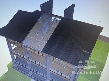 Монтаж каркасу покрівлі 300 м (с. Мислівка)