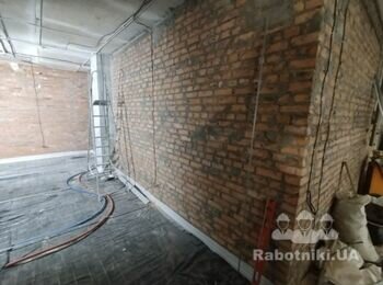 Машинная Штукатурка стены под маяки 200кв.