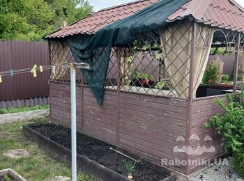 Шлифовка и покраска беседки