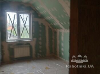 Штукатурка под обои и обои