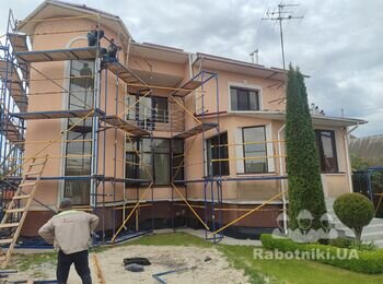 Утеплення фасаду мінеральною ватою. Приблизно 400м2