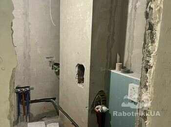 Плитка 600:1200 в ванну 20м, плитка на пдлогу 17м, дущовий піддон. 45.
