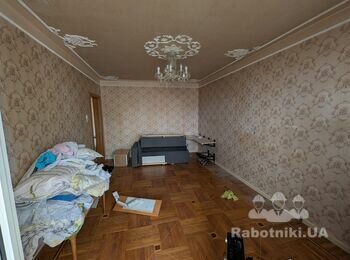 Штукатурка, шпаклёвка стен, квартира 76 м2