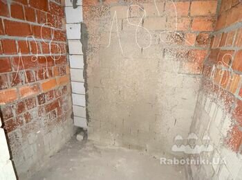 Цементная шуткатурка+стяжка пола санузел